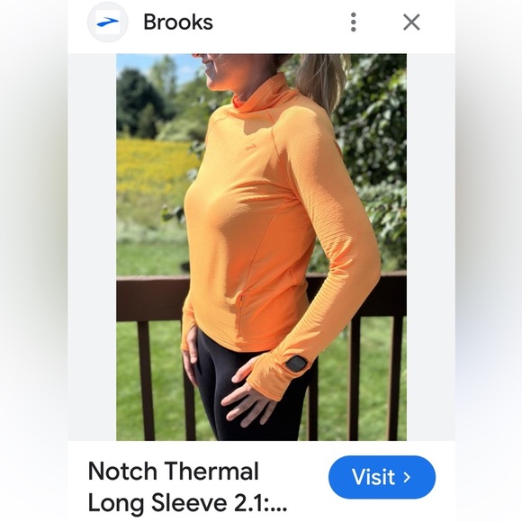 Brooks Tops - Brooks Thermal Lined 2.1 Long Sleeve Vibrant Orange Running Performance Top.